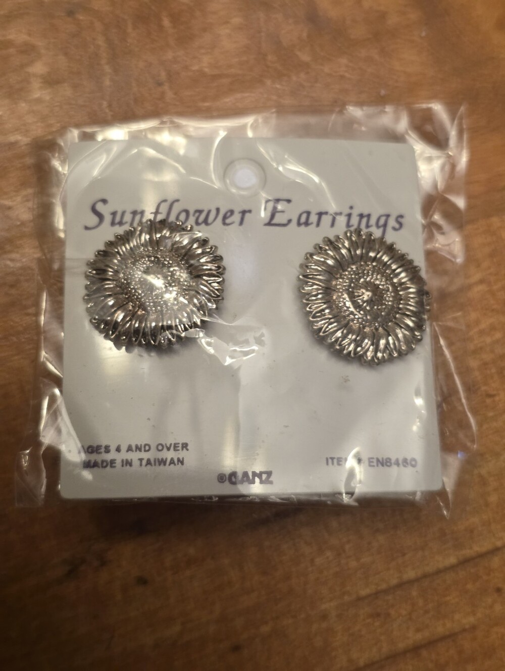 GANZ Silver Sunflower Stud Earrings